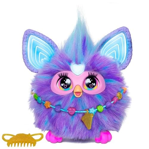 Furby Purple, 15 Fashion Accessories, Interactive Plush Toys for 6 Year Old Girls & Boys & Up, Voice Activated Animatronic - Image 1