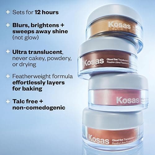 Kosas Cloud Set Loose Powder – Translucent Setting + Blurring Talc-Free Face Powder in Translucent Candy (Ultra Sheer Pink) | Blurring, Translucent Setting, Talc Free thumbnail 4