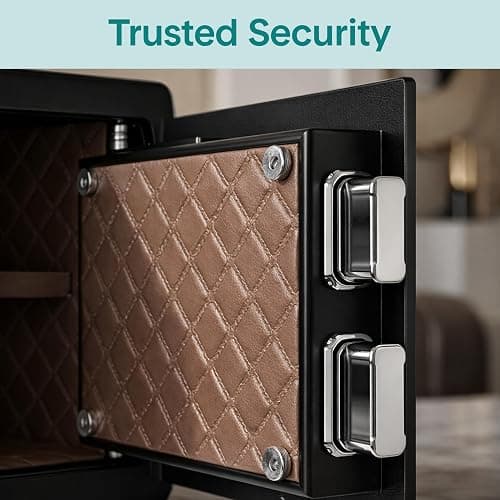 Biometric Fingerprint Safe, Keypad Code Access and Backup Keys, Quick Access Digital Safe for Home or Office, Stores Cash Jewelry etc., Compact, Easy Setup, Solid Metal Build. 13.77D x 9.84W x 9.84H thumbnail 3