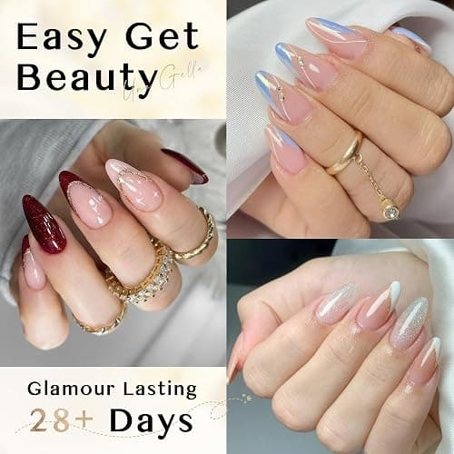 UNA GELLA Almond Nail Tips, 312PCS Half Cover Almond Shape Nail Tips Soft Gel Tips 12 Sizes Pre-shape Acrylic Clear False Nails with Handles for Press on Nails Extension DIY Home Salon thumbnail 2