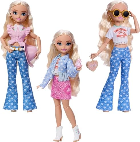 Barbie Dream Besties Festival Looks Set, Including Barbie “Malibu” Doll with Long, Blonde Stylized Hair, 10+ Removable Fashions & Accessories thumbnail 4