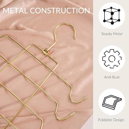 ZEDODIER 2 Pack Tank Top Hanger Space Saving, Bra Hangers for Closet Organizer, Hanging Bra Organizer Tank Tops Holder with 16 Hooks, Metal Closet Organizers and Storage Small Space Solutions, Gold thumbnail 2