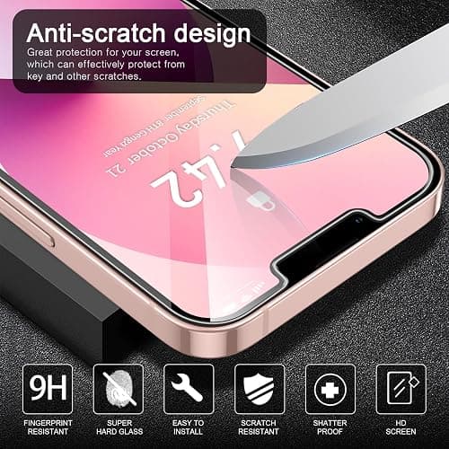 FLLAO 4 en 1 Coque pour iPhone 13 avec 2 Verre Trempé et 1 Caméra Protecteur, [Coussin d'air Intégré] Antichoc Antirayures Bumper Protection Housse pour iPhone 13 6.1", Transparent thumbnail 4