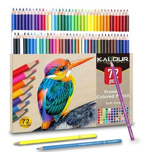 KALOUR 72 Count Colored Pencils for Adult Coloring Books, Soft Core,Ideal for Drawing Blending Shading,Color Pencils Set Gift for Adults Kids Beginners thumbnail 7