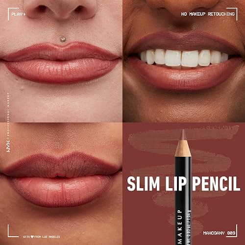 NYX PROFESSIONAL MAKEUP Slim Lip Pencil, Long-Lasting Creamy Lip Liner - Mahogany thumbnail 4