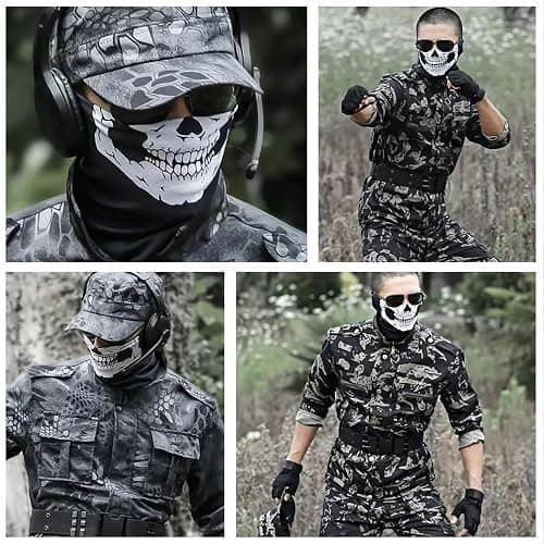 Bettinay Call of Duty Ghost Mask, Skateboard Motorcycle Full Face Skull Balaclava Cosplay Costume, Outdoor Sport Ski Masks for Men Black thumbnail 7