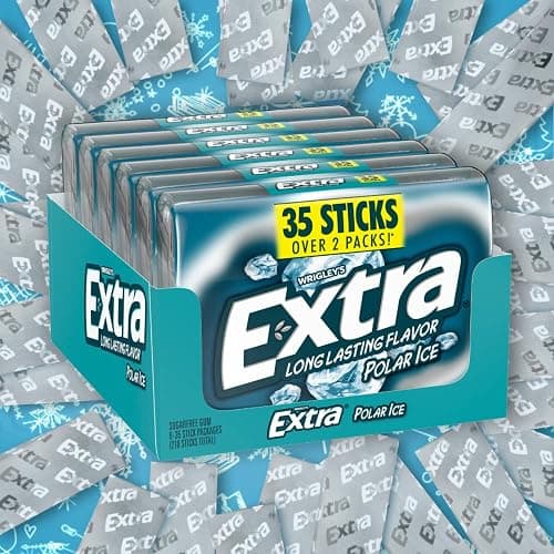 LAIBY Long Lasting Flavor Polar Ice Extra Gum | Sugar Free Chewing Gum Mega Pack | Polar Ice Chewing Gum Bulk 35 Sticks (Pack of 6) thumbnail 4