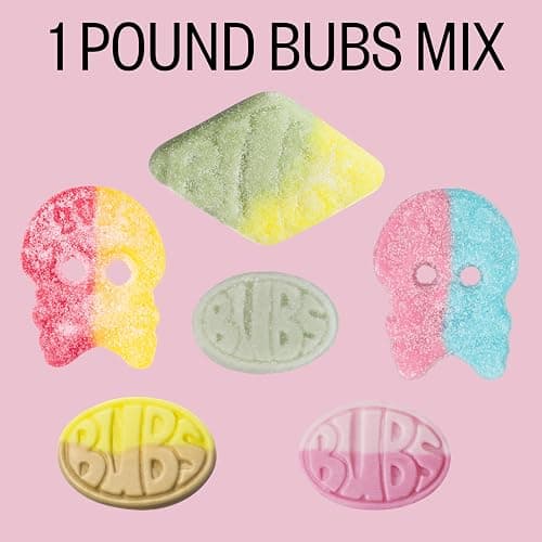 Bubs Swedish Candy Mix - Authentic Sweet and Sour Swedish Gummies - 1 Pound of Godis From Sweden - Big Ovals, Dizzy Skulls, Tutti Frutti and More - Foam Candy - Perfect Gift for Candy Lovers 🎁 thumbnail 9