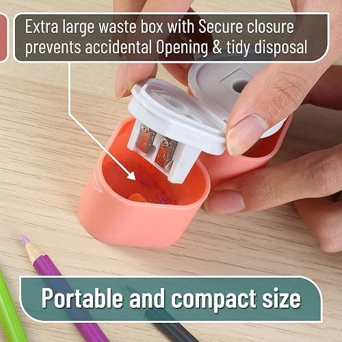 Mr. Pen- Pencil Sharpener for Colored Pencils, 3 Pack, 3 Hole, Pencil Sharpener Manual, Art, Jumbo, Artist thumbnail 5