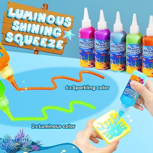 AKMADM Magic Water Elf Toy Kit for Kids - Aqua Fairy Water Gel Kit - 20 Colors*60ml Squishy Maker Set - 18 Shape Molds - Arts & Crafts Water Elf Creation kit - Children's DIY Marine Life (20 Colors) - 60ml-20colors thumbnail 3