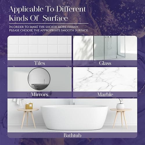 SHARLOVY Purple Shower Steamers Tray, Big Suction Cup Shower Steamer Tablet Holder Dish for Long Lasting Use, Flake Bath Bombs Container, Adornment Household Supply Car Decoration Yoga Decor thumbnail 8