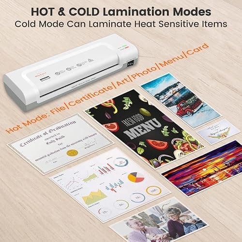 VidaTeco Laminator Machine 9-inch Thermal Laminator with Laminating Sheets 20 pcs,Laminating Machine with 2-Min Faster Preheat,Small Personal Lamination with Patented Roller for Teacher,Home thumbnail 5