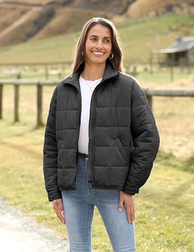 Xiaoxuemeng Womens Quilted Puffer Jacket Zip Up Lightweight Padded Coat Outwear thumbnail 6