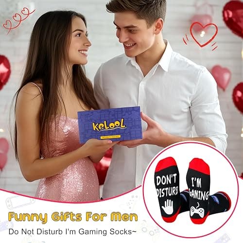 Kelool Do Not Disturb I'm Gaming Socks,Men Gifts for Men Teen Boys Dad Him Son Fathers,Valentines Christmas Stocking Stuffers thumbnail 6
