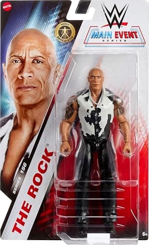Mattel WWE The Rock Action Figure, Main Event Series #156, 6-inch Collectible Superstar with 14 Articulation Points & Life-Like Look thumbnail 2