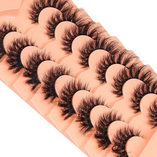 Mink Lashes Cat Eye Lashes Volume Fox Eye False Eyelashes Lashes Natural 6D D-Curly Volume Fake Eyelashes Soft Handmade Lashes that Look Like Extensions Lashes Pack thumbnail 3