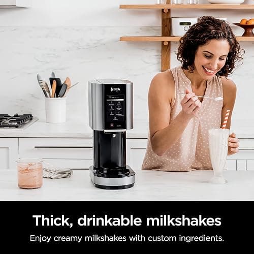 Ninja NC301 CREAMi Ice Cream Maker, for Gelato, Mix-ins, Milkshakes, Sorbet, Smoothie Bowls & More, 7 One-Touch Programs, with (2) Pint Containers & Lids, Compact Size, Perfect for Kids, Silver thumbnail 11