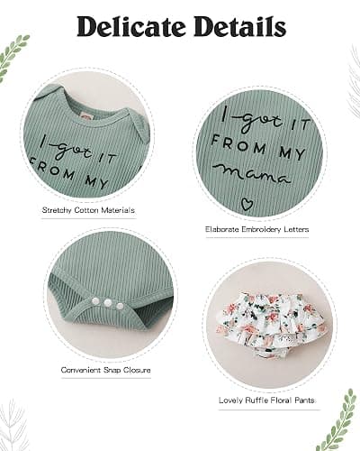 Mioglrie Newborn Infant Baby Girl Clothes Romper Shorts Set Floral Summer Outfits Cute Baby Clothes Girl thumbnail 4