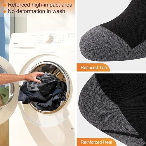 COOVAN Socks for Men Athletic Low Cut Sock with 12 Pairs,Ankle Socks Men Cushion 12 Pack Running Casual Sock thumbnail 5