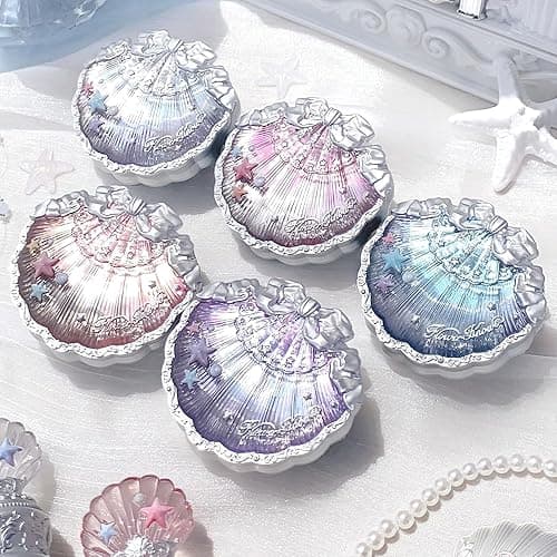 Flower Knows Shell's Jewel Silk Satin Embossed Blush,Dual Blush & Highlighter,Peach Glow,Warm Peach Pink for Healthy Sun-Kissed Glow,Skincare-Infused Silky Powder(03 Coral Seashell) thumbnail 10
