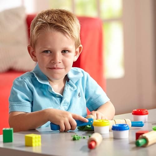 Melissa & Doug Shape, Model, and Mold Craft Activity Set - 4 Tubs of Modeling Dough and ToolsArts and Crafts for Kids Ages 3+ thumbnail 8