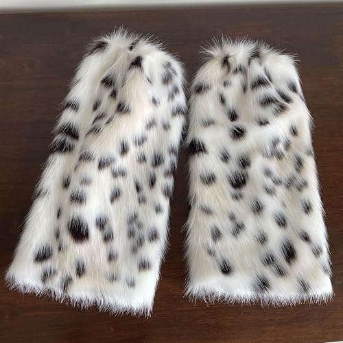 OANTGM Fuzzy Leg Warmers Aesthetic Elk Therian Stuff Christmas Accessories Fur Leg Warmers Y2k Kawaii - Pink thumbnail 3