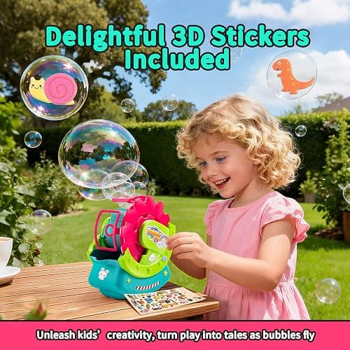 Bubble Machine for Toddlers Kids & Pets, with 8oz Safe Solution, Extra Large & Bubbles in Bubble Maker, Children & Pets Dog Toys Gift, Indoor/Outdoor Birthday Wedding Party Bubble Blower thumbnail 7
