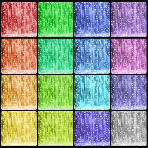 Dazzle Bright Window Curtain Fairy Lights, 300 LED RGB Color Changing Copper Fairy Lights with Remote, 4 Lighting Modes USB Powered Icicle Lights for Indoor Outdoor Wedding Party Xmas Decor thumbnail 7