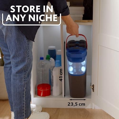 Vileda H2PrO Bodenwischer Set mit Eimer,100% Trennung von Frisch und Schmutzwasser,Hygienisches Reinigungssystem mit Mikrofaser, Wassersparend, ergonomisch | Einhandbedienung | Eco-Verpackung | Grau thumbnail 4