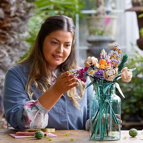 LEGO Botanicals Flower Bouquet Building Set - Artificial Flowers for Decoration for Home and Display, Ages 18+ - Small Fake Flowers for Table, Desk, Office - Gift for Birthdays - 10280 thumbnail 2