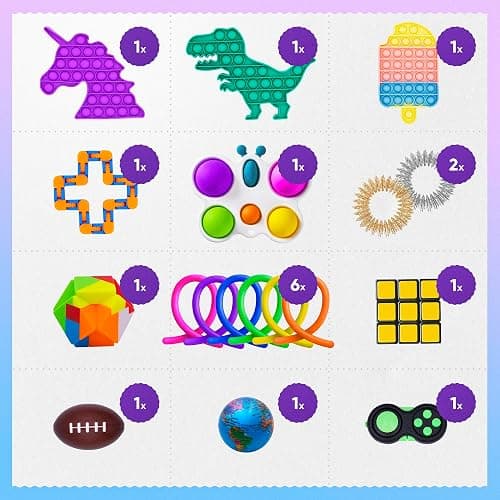 Fidget Poppers Pack – 50 Pcs Fidget Toys, Party Favors for Kids 8-12, Stocking Stuffers, Bulk Sensory Toys for Classroom Treasure Box Prizes, Goodie Bags, Birthday Gifts thumbnail 3
