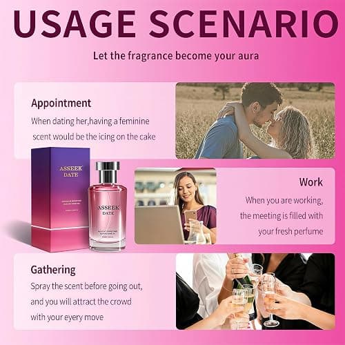 ASSEEK Luxury Perfume for Women, 80ml / 2.82 fl oz, Upgraded Long-Lasting Pistachio Vanilla Fragrance, Creamy Sweet Floral Scent with Almond & Jasmine Notes, Suitable for dates, parties, or as a gift. thumbnail 4