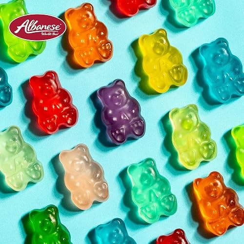 Albanese Candy, Wild Cherry Gummi Bears, 5-pound Bag | Soft and Chewy Gummies, Gluten Free, Fat Free | Natural Flavor & Color | Perfect for Birthday Parties and the Classroom thumbnail 5