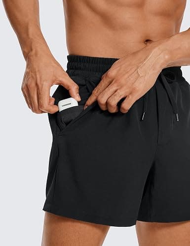 CRZ YOGA Men's Linerless Workout Shorts 5'' - Lightweight Quick Dry for Running Sports Athletic Gym with Pockets thumbnail 3