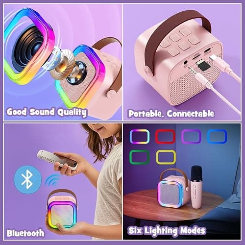 Toylink Unicorn Gifts for Girls Age 4 5 6 7 8 9 10, Kids Unicorn Toys with Mini Karaoke Machine/Glowing Blanket/Night Light/Headband/Bracelets, Birthday Graduation Gifts for Daughter Niece thumbnail 3
