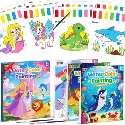 ZIZZ Paint with Water Coloring Books for Toddlers, 3PCS Watercolor Painting Set for Kids Ages 3-8, No-Mess Arts and Crafts for Kids, Art Supplies Craft Kits, Easter Basket Stuffers Gifts for Girls Boy thumbnail 9