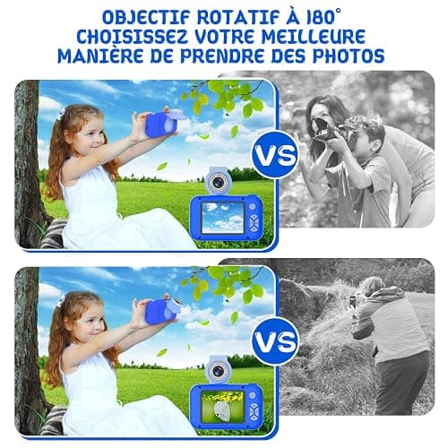 ARNSSIEN Appareil Photo Enfant avec Grand Écran 2,4" et Objectif Pivotant 180°,Appareil Photo Numérique Enfant pour Filles et Garçons de 3 à 12 Ans,Carte 32 Go Incluse,Cadeau Anniversaire ou Fête,X101 thumbnail 4