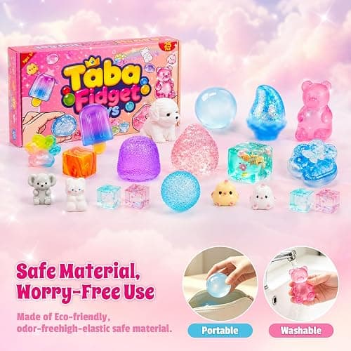25pcs Taba Squishies Kit,Cute Squeeze Toys Box Set,Coconut Oil,Popsicles Multi Shapes Squishy Fun Box,Stress Balls for Adult, Classroom Prizes,Party Favors & Goodie Bags Stuffers for Ages 4-8 8-12 thumbnail 3