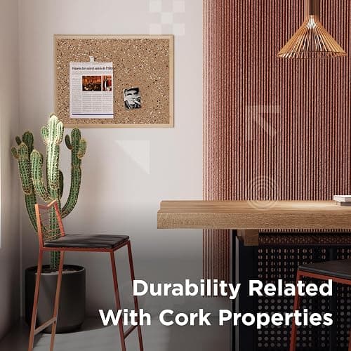 Go4Cork Framed Cork Bulletin Board - 35.4”x 23.6” | Premium Double-Sided Pine Frame Eco Cork Memoboard | Office, Home & Classroom Organization Decor | Pushpins & Set Up Accessories Included thumbnail 4