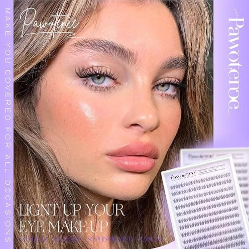 Pawotence Natural Lash Clusters Wispy Cluster Eyelash Extensions 144pcs Eyelash Clusters 9-12mm Individual Lashes Extension DIY Soft C Curved Lashes Clusters thumbnail 5