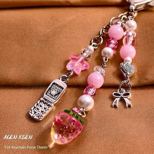 AGEN KGEN Novelty keychains Aesthetic Y2K Keychain Charms Stylish Keychains Accessories for Women Bag Purse Gifts thumbnail 3