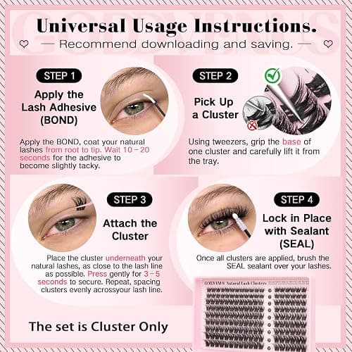 Goddvenus Filter Lash Clusters Kit Russian Volume Eyelashes Clusters | D Curl Wispy Cluster Eyelash Extensions Natural Fluffy Individual Lashes 10-16mm, DIY Eye Lash Extensions Kit False Eyelashes thumbnail 6