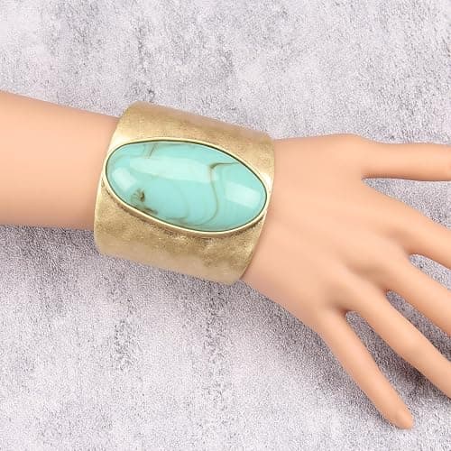 Bjesinmo Gold Cuff Bracelet for Women Silver Beaded Bracelets Open Bangle Stackable Stretch Bead Bracelet Boho Jewelry Gifts for Wife Couple thumbnail 2