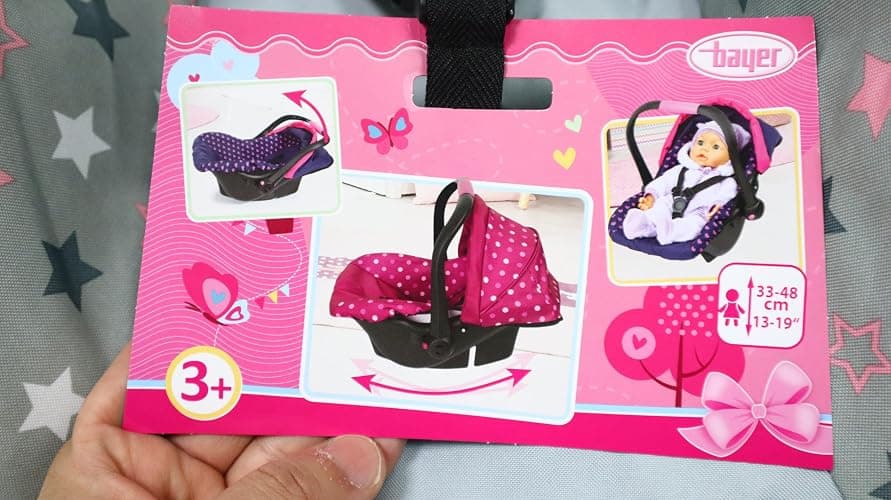 Bayer: Deluxe Car Seat - Grey, Pink, Stars - Accessory for Dolls Up to 18", Retractable Sunshade, Seat Belt, Hard Shel, Kids Toy, Age 3+ thumbnail 11
