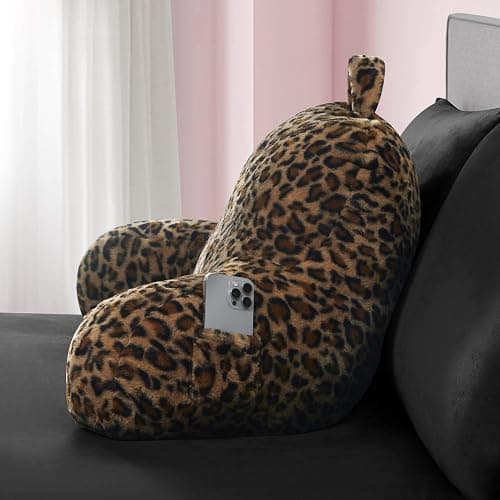 Juicy Couture fuzzy leopard backrest pillow thumbnail 4