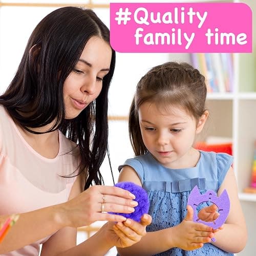 EZCRA Kids Crafts Ages 4-8 – 10 Plush Pom Pom Animal All-in-One DIY Craft Set – Felt Stickers, Educational & Creative Gift for Girls & Boys thumbnail 6