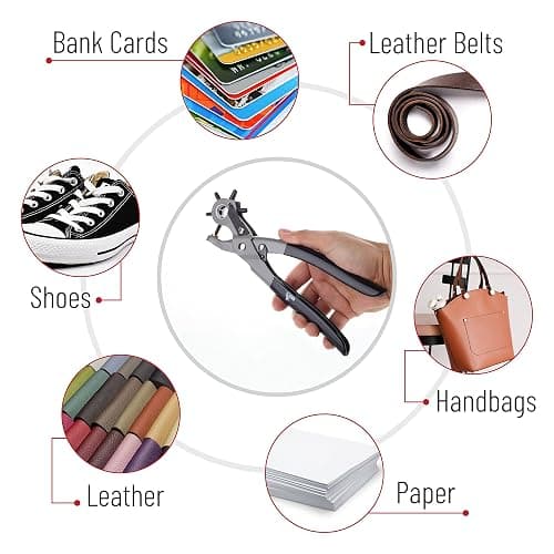UNCO- Leather Hole Punch Tool, Multi Hole Sizes for Belts and Leather thumbnail 6