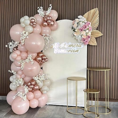JOYFLOAT Pink Balloons for Wedding Bridal Shower Baby Shower Decorations | 60Pcs 12Inch Pink and White Balloons Include Macaron Pastel Metallic Pink White Confetti Balloons, Birthday Party Decorations thumbnail 5