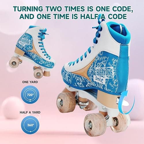 LKD Adjustable Roller Skates for Kids & Teens (Ages 6-18) – Comfortable Quad Skates with Half-Size Dial, Plush Velvet Lining, Anti-Blister Design – Trendy Two-Tone Colors thumbnail 4