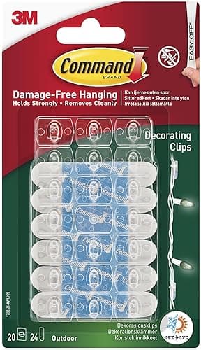 Command Decorating Clips, Pack of 20 Mini Hooks and 24 Small Adhesive Strips - Image 1